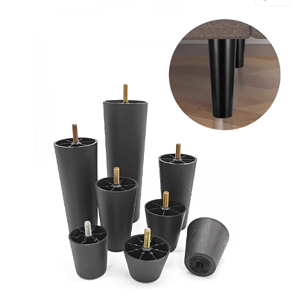M8 M10 PE Plastic Adjustable Foot Pads Shock-Absorbing Anti Slip Furniture Foot Pads Tables Chairs Leg Guards Accessories Black
