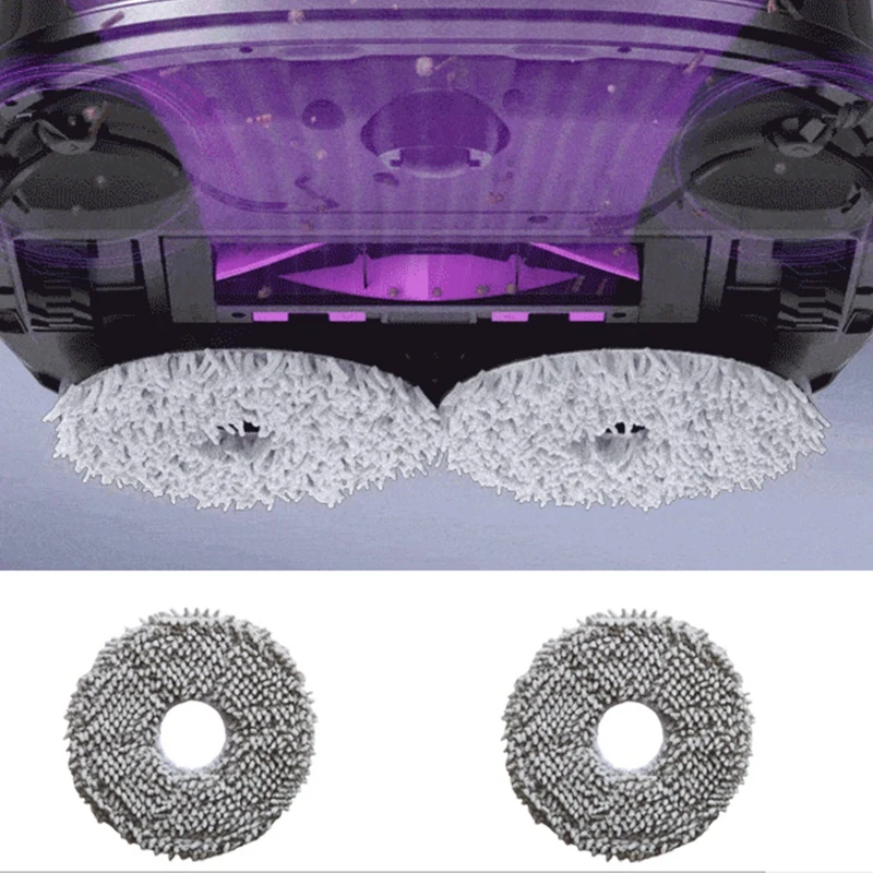 قطع غيار فلتر ممسحة HEPA ، بلاستيك قابل للغسل وميكروفايبر ، ملحقات Midea V12 ، V10 ، مكنسة كهربائية روبوت ، 8 *