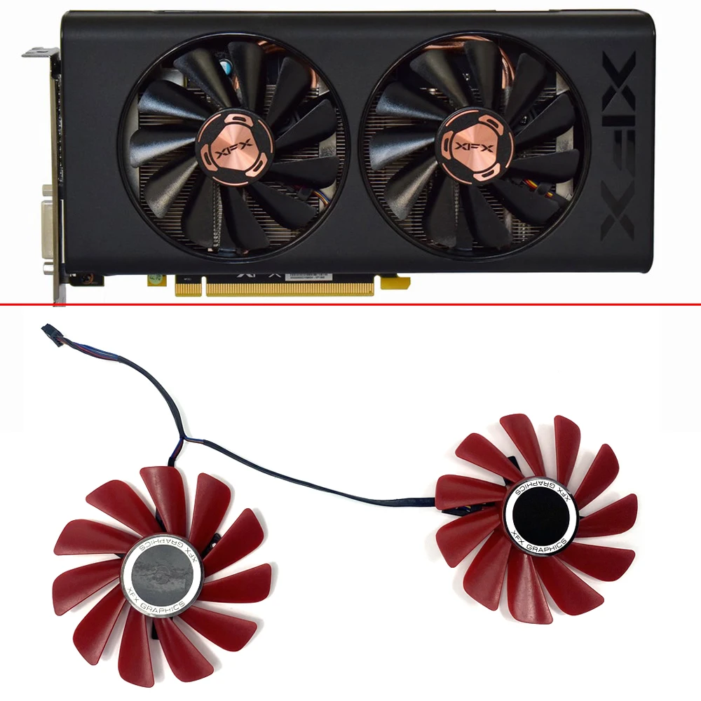 Cooling Fan For XFX RX 480 560XT 8G Black Wolf Edition Graphics Card Fan replacement 85MM 4PIN FDC10U12S9-C 0.45A DC 12V GPU FAN