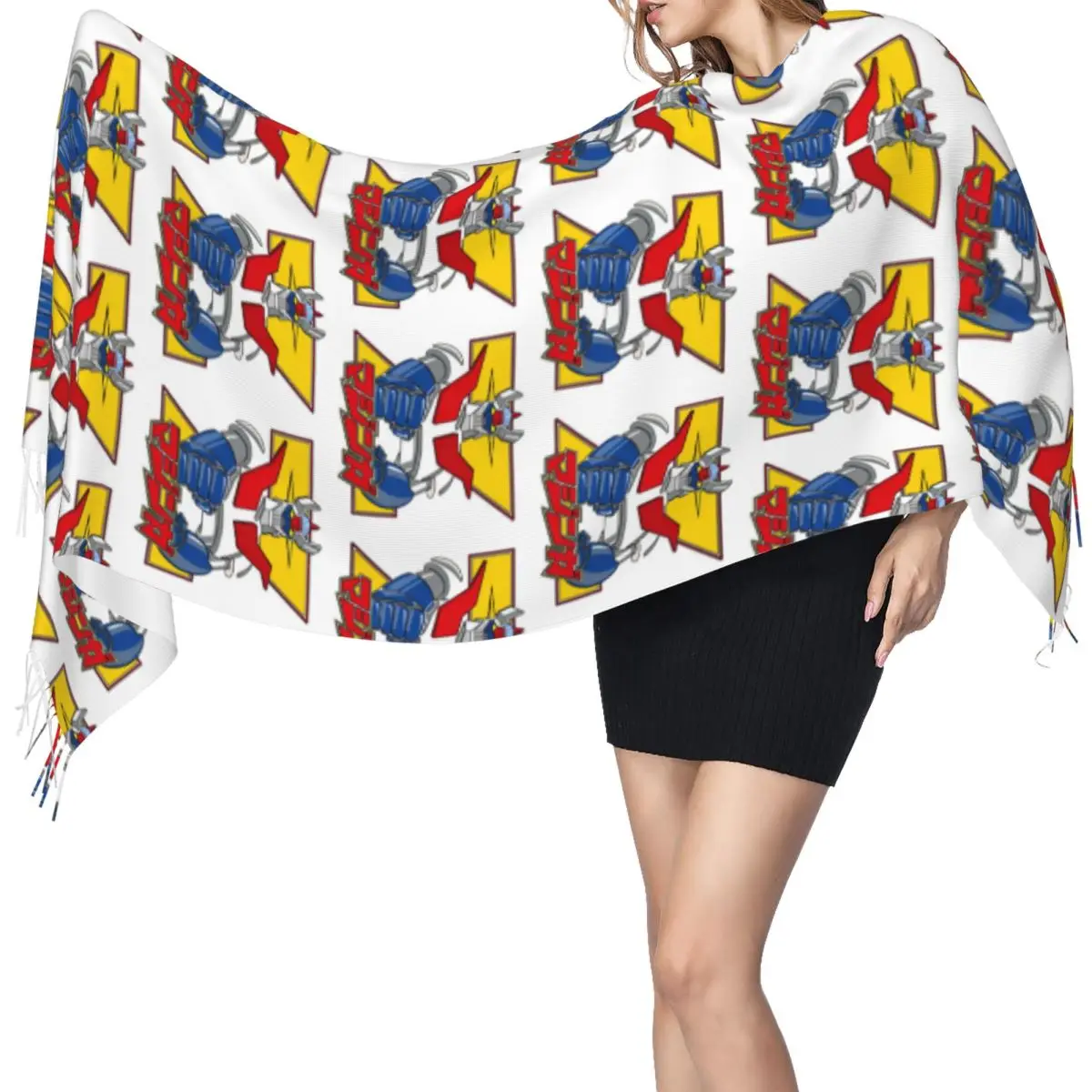 

Шарф Mazinger Z, шарфы с кисточками для женщин, мягкие теплые шали и накидки, длинная осенне-зимняя шаль