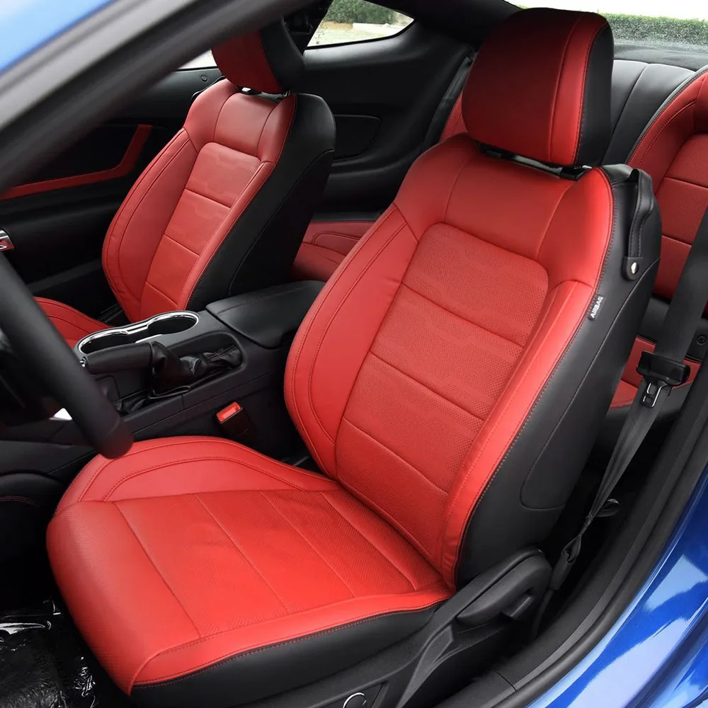 

Кожаные чехлы Nappa для Ford Mustang 2015 2016 2017 2018 2019, набор чехлов на автомобильные сиденья, аксессуары для защиты салона