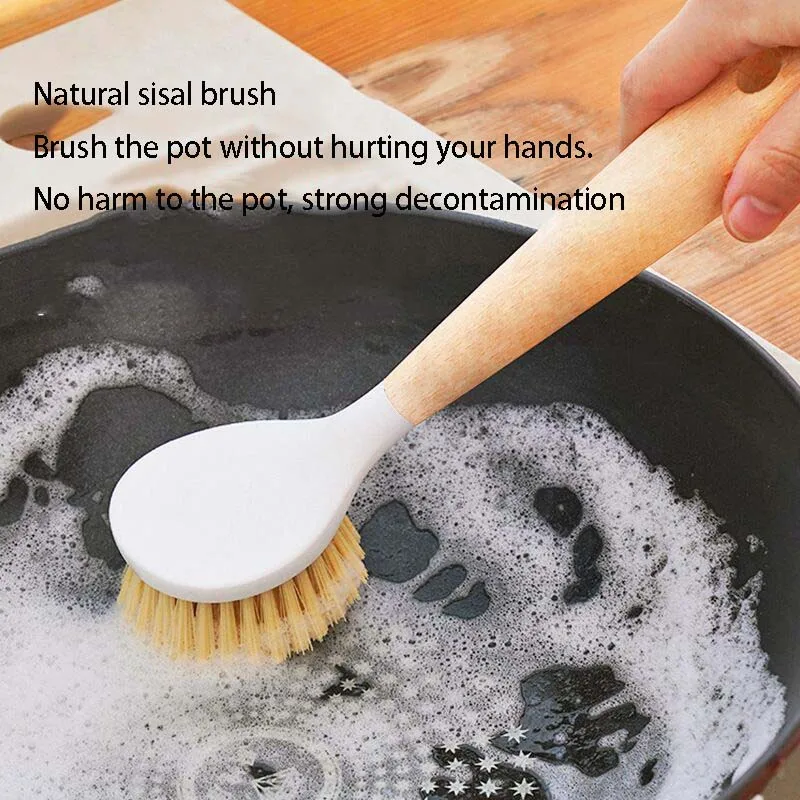 

Long Handle Pan Pot Brush Dishwashing, Pot Brushing, and Hanging Type Long Handle Stove Cleaning Brush, Dishwashing, Pot Was