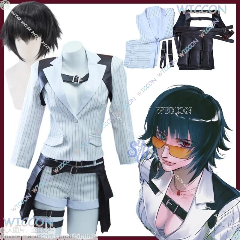 

Аниме Костюм Панк Сексуальная V-образным Вырезом Укороченная Игра DMCC Косплей Топ Шорты Пояс Бандаж Джирай Ки Девушки Хэллоуин Вечеринка Дьявол Ladyy Cry