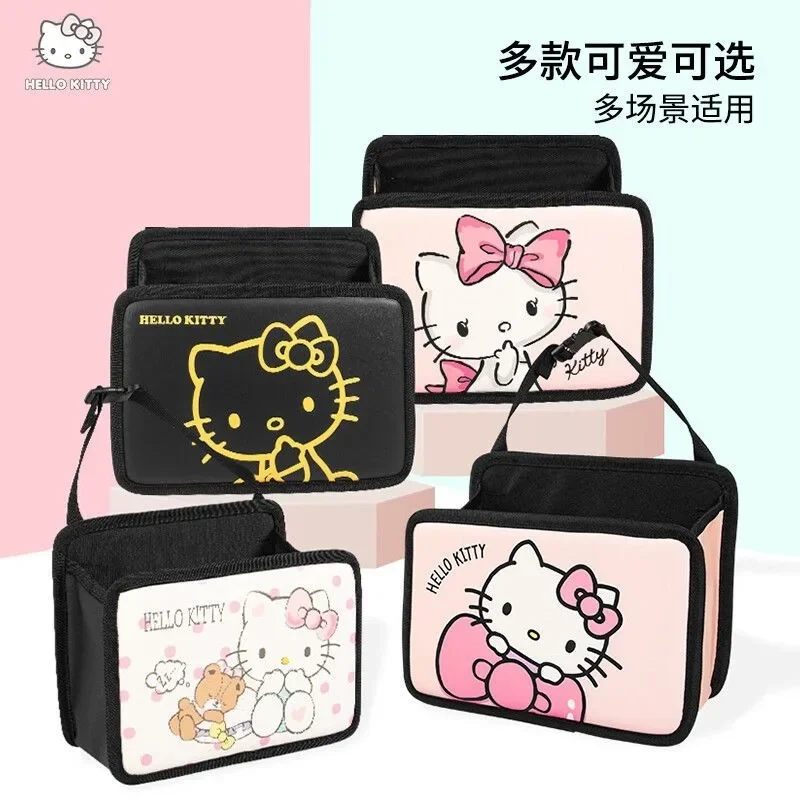 Olá Kitty Saco De Armazenamento De Assento De Carro, Desenhos Animados Bonitos, Multifuncional, Lata de Lixo Dobrável, Kawaii, Sanrio, Anime Decoração Interior