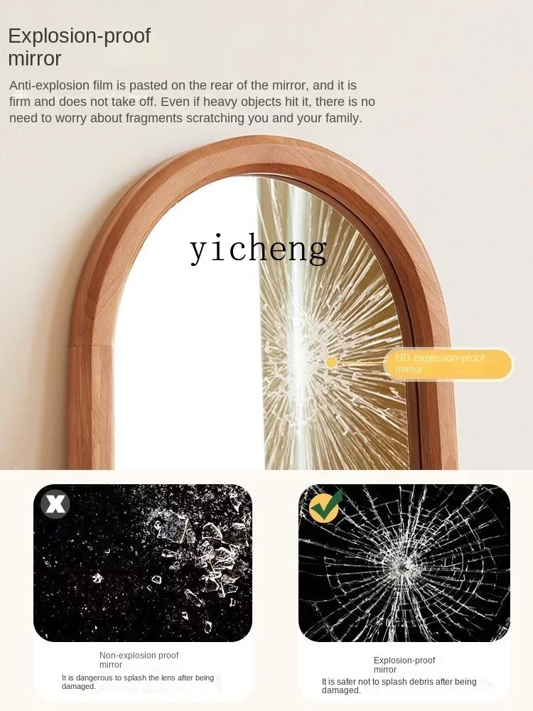 Full-Body Floor Mirror Nordic Style Hallway Wall-Mounted Mirror Bedroom Wall Hanging Wall-Mounted Full-Length Mirror