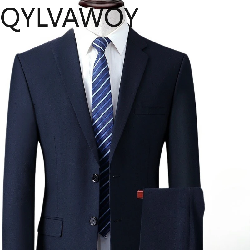 

QYLVAWOY мужской костюм, облегающий повседневный пиджак, деловая официальная куртка, стильная высококачественная верхняя одежда, удобная LJ2689