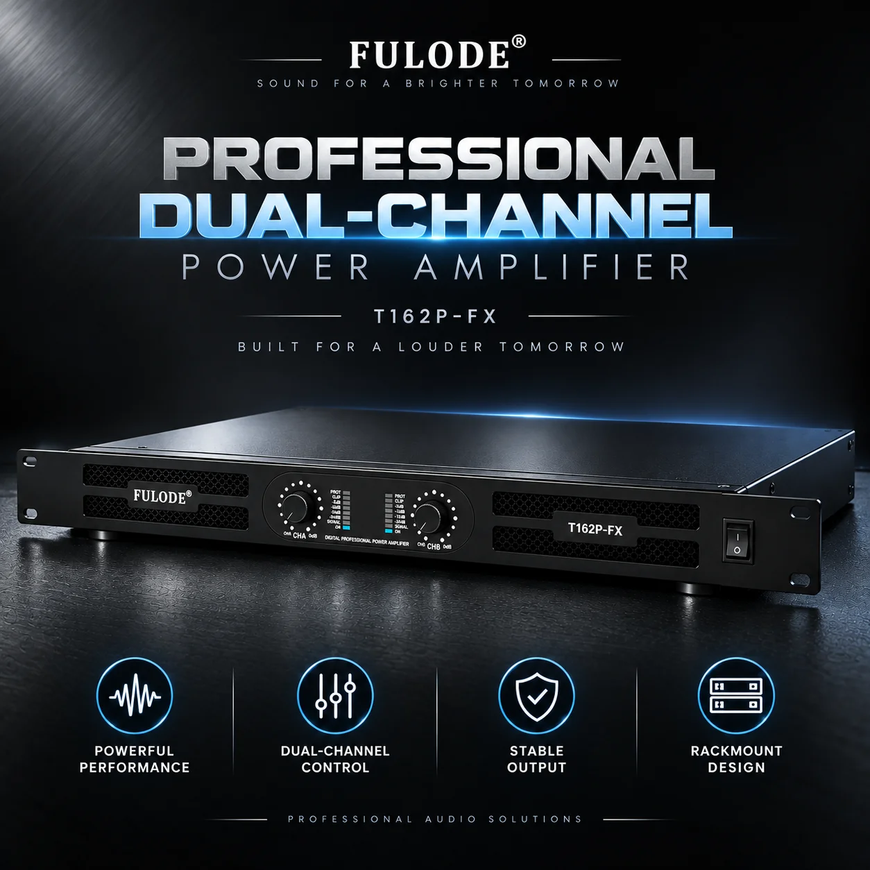 Professional 2-Channel Power Amplifier, 1U 2 x 1500W at 4-Ohm Audio Amp with XLR/Speakon Connectivity