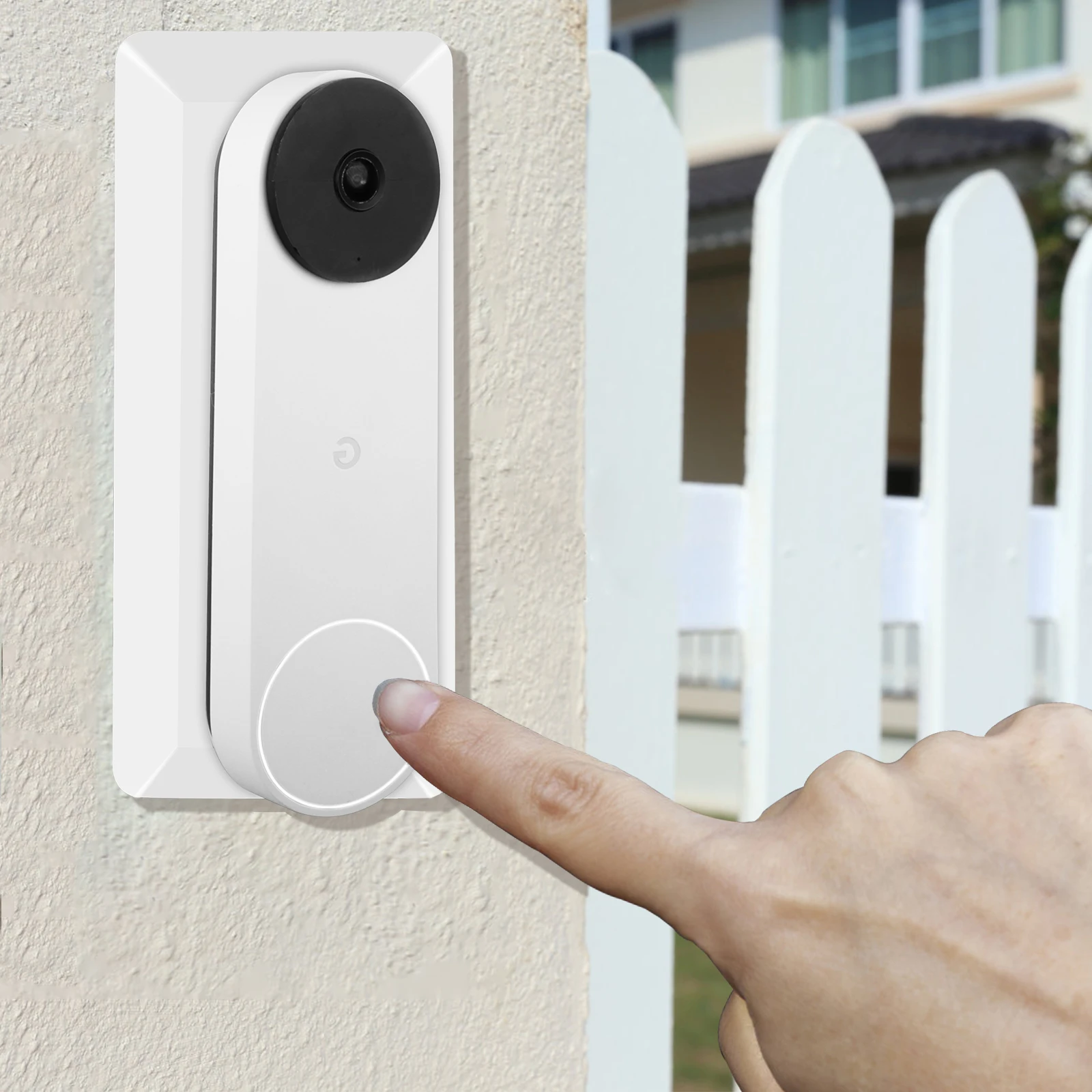 لوحة الحائط لجوجل عش الجرس (البطارية) ، لوحة جرس الباب أنيقة 35 درجة اليسار أو اليمين تعديل ركيزة زاوية