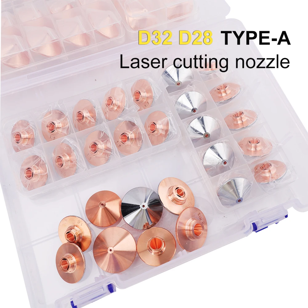 10PCS Laser Nozzles D28 M11 D32 M14 Single Double Layers Chrome Cutting Nozzle for BOCHU Raytools Bodor Laser Cutting Machine