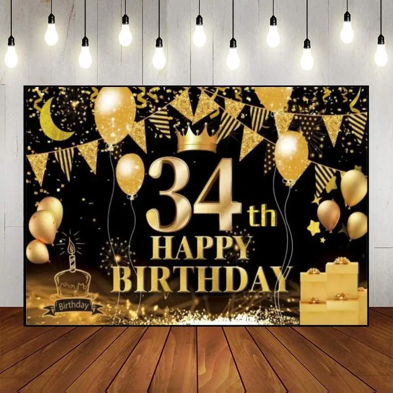 Happy 31th32th33th34th35th Birthday Background Smash Cake Diverse Photocall Woman Custom Backdrop Lantern Photo Succulent Racing