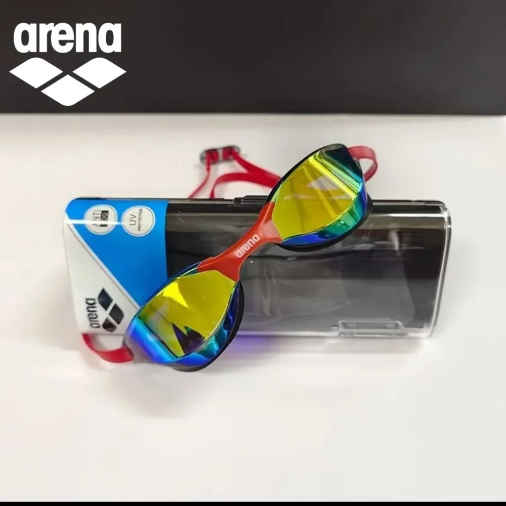 แว่นตาว่ายน้ํา Arena กันน้ําป้องกันหมอกเทคโนโลยีสีดํา HD แว่นตาว่ายน้ํามืออาชีพสําหรับผู้ชายและผู้หญิงชุดหมวกว่ายน้ํา