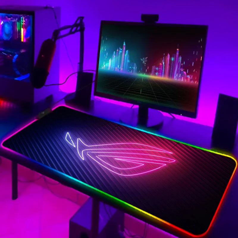 RGB Mousepad Cool ROG Mouse Pad Gamer Keyboard Mat LED Computer Mausepad Keyboards Accessories Gaming Desk Mat Mouse Carpet Xxl
