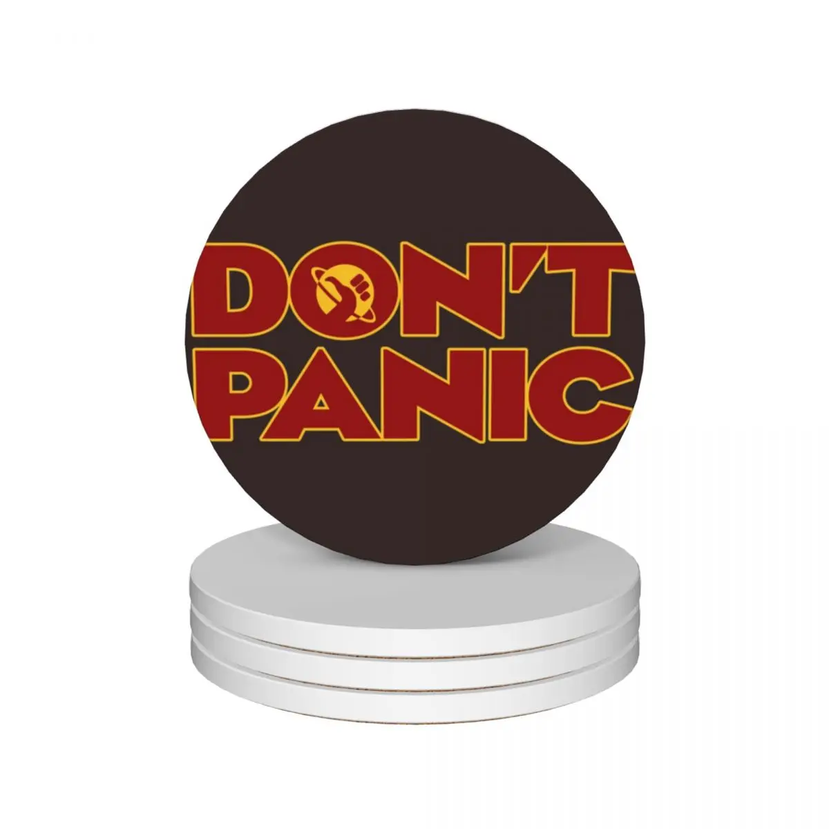 Don_t Panic Hitchhikers Guide To The Galaxy Ceramic Coasters (Set of 4) original mug set Coasters