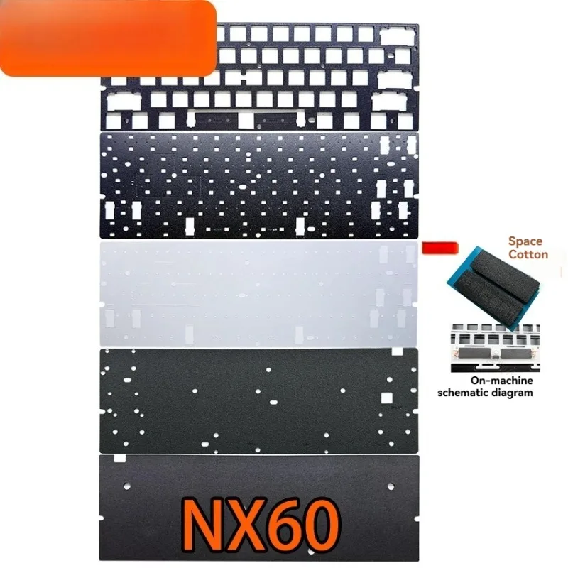 Nenix NX60 Sound Package Customized PORON Sandwich Foam PET Sound Dampening Pad Sound Kit for Mechanical Keyboard Accessories