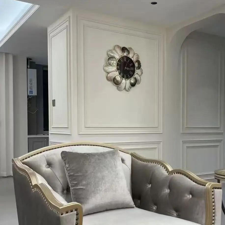 Wall clock living room home fashion creative shell decoration clock light luxury high-end