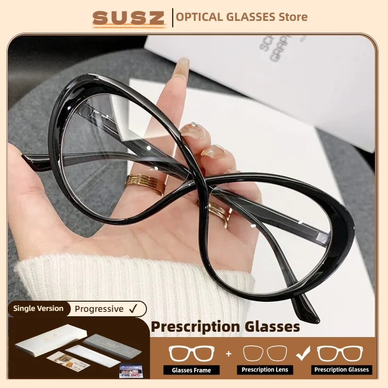 susz-fashion-cat's-eye-photochromic-myopia-glasses-women's-blue-light-blocking-prescription-reading-eyeglasses-optical-lenses