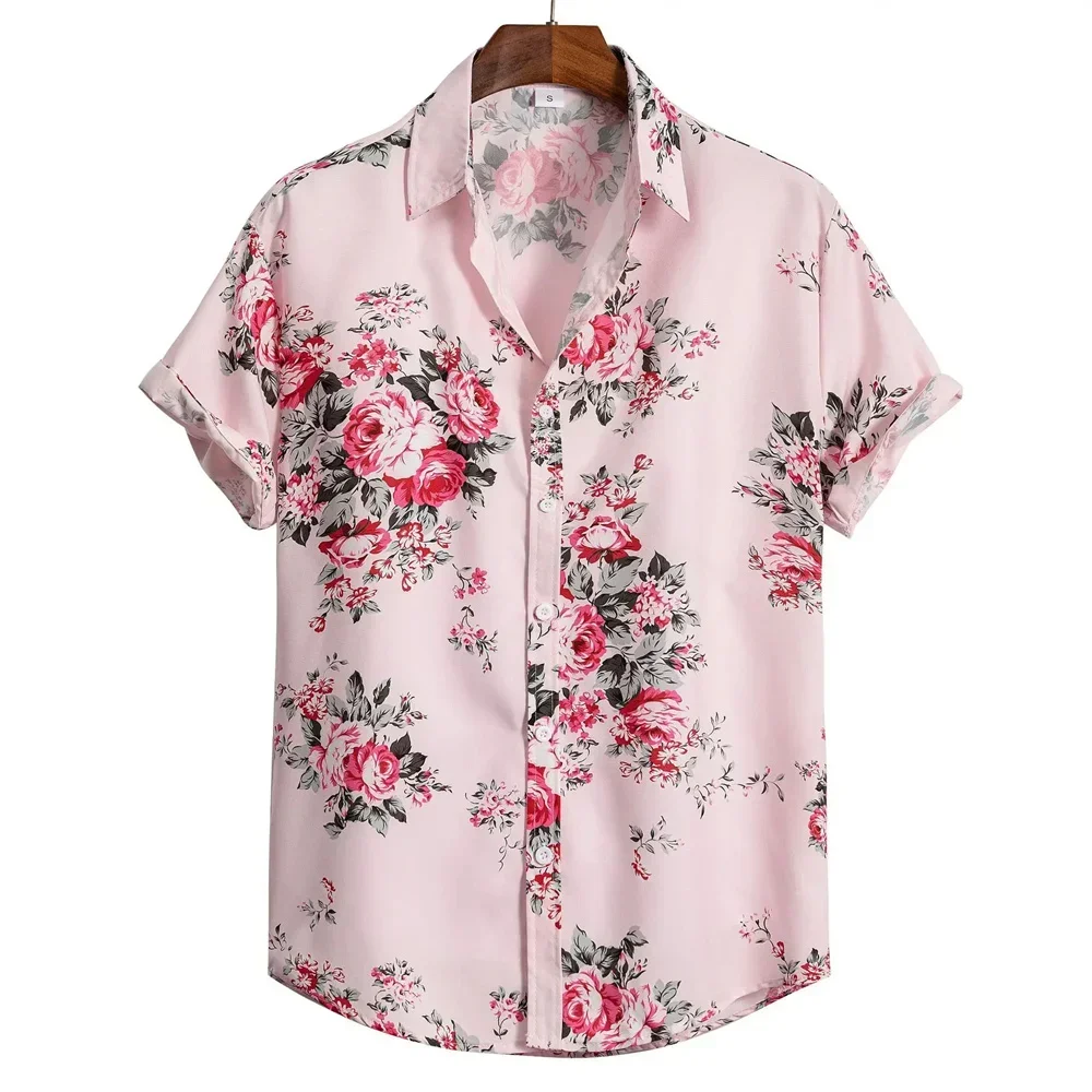 Camicia da uomo estiva hawaiana da spiaggia Stampa 3D Abbigliamento casual Camicie a maniche corte oversize per uomo Top alla moda da strada