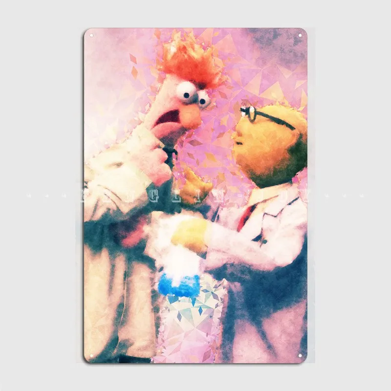 Beaker And Bunsen. Metal Sign Cave Pub Funny Poster Cinema Kitchen Tin Sign Posters