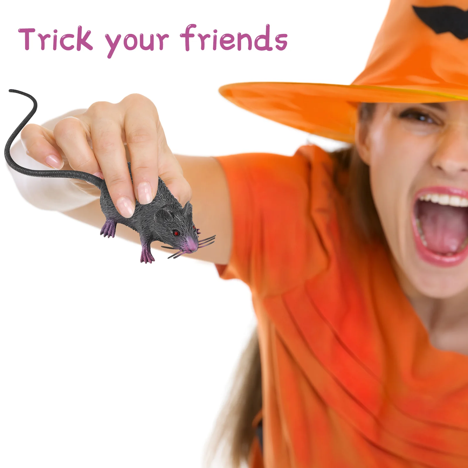 Jouet de simulation de souris réaliste, faux rats, jouets pour hamster chat, petites farces araignées, accessoires d'Halloween, 2 pièces