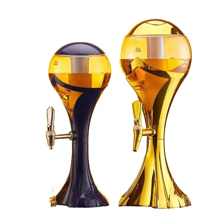 Portable 3L Plastic Beer Tower Pump Summer Party  Draft Beer Cold Drink Tower Electric Juice Beverage Dispenser Customizable