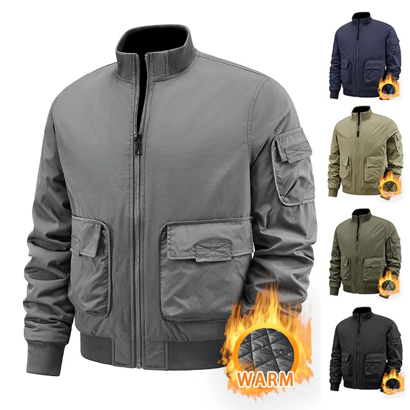 

Мужская осенне-зимняя куртка, удобная повседневная спортивная куртка, теплая куртка с воротником-стойкой, уличное повседневное спортивное пальто для пешего туризма