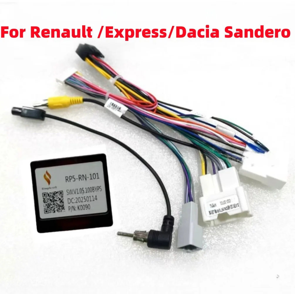 Canbus Box RP5-RN-101 For Renault Captur Dacia Sandero Duster Logan Clio Express Android 16 Pin Power Wiring Harness Cable Car