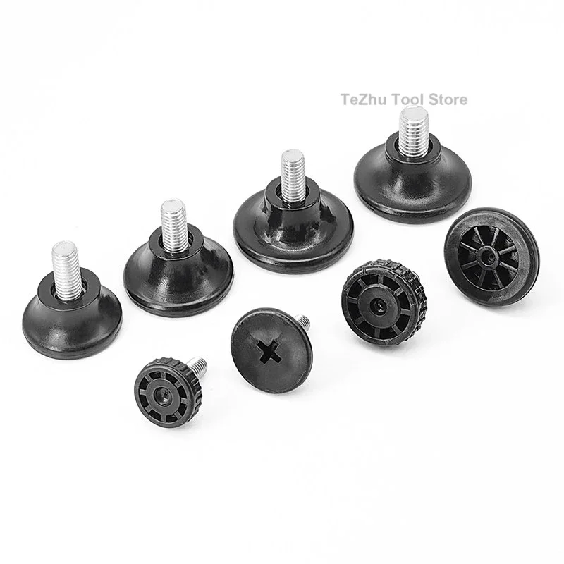 M6 M8 M10 PP Plastic Anti Slip Adjustable Foot Adjustable Screw Furniture Foot Pad Shock Absorber With Screw Foot Pad