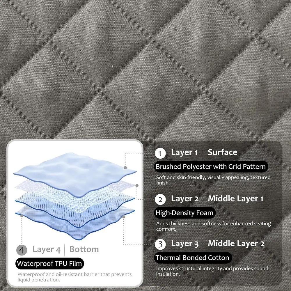 Capa de sofá secional em forma de L de 6 peças à prova d'água, capas de sofá antiderrapantes laváveis, protetor de sofá de canto macio em forma de U para animais de estimação