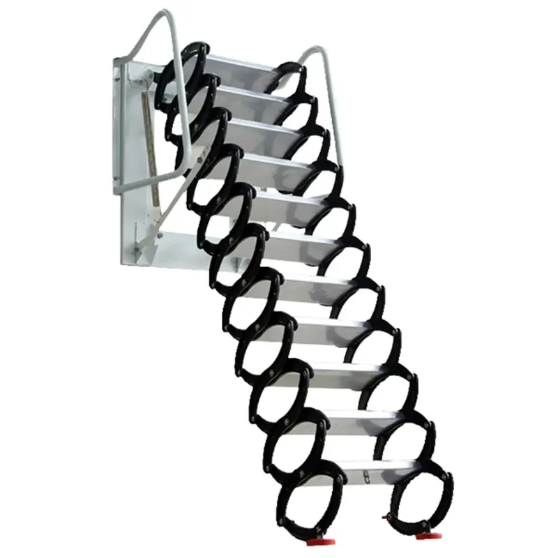 Attic telescopic staircase household thickened invisible extension ladder indoor and outdoor wall hanging integral folding