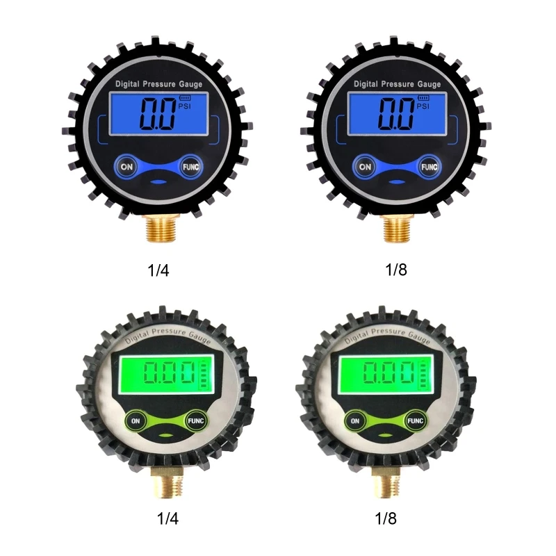 Manometr cyfrowy wysokociśnieniowy z dolnym złączem 1/4 \'\'NPT i gumową osłoną 0-250psi rozdzielczość 0.1psi