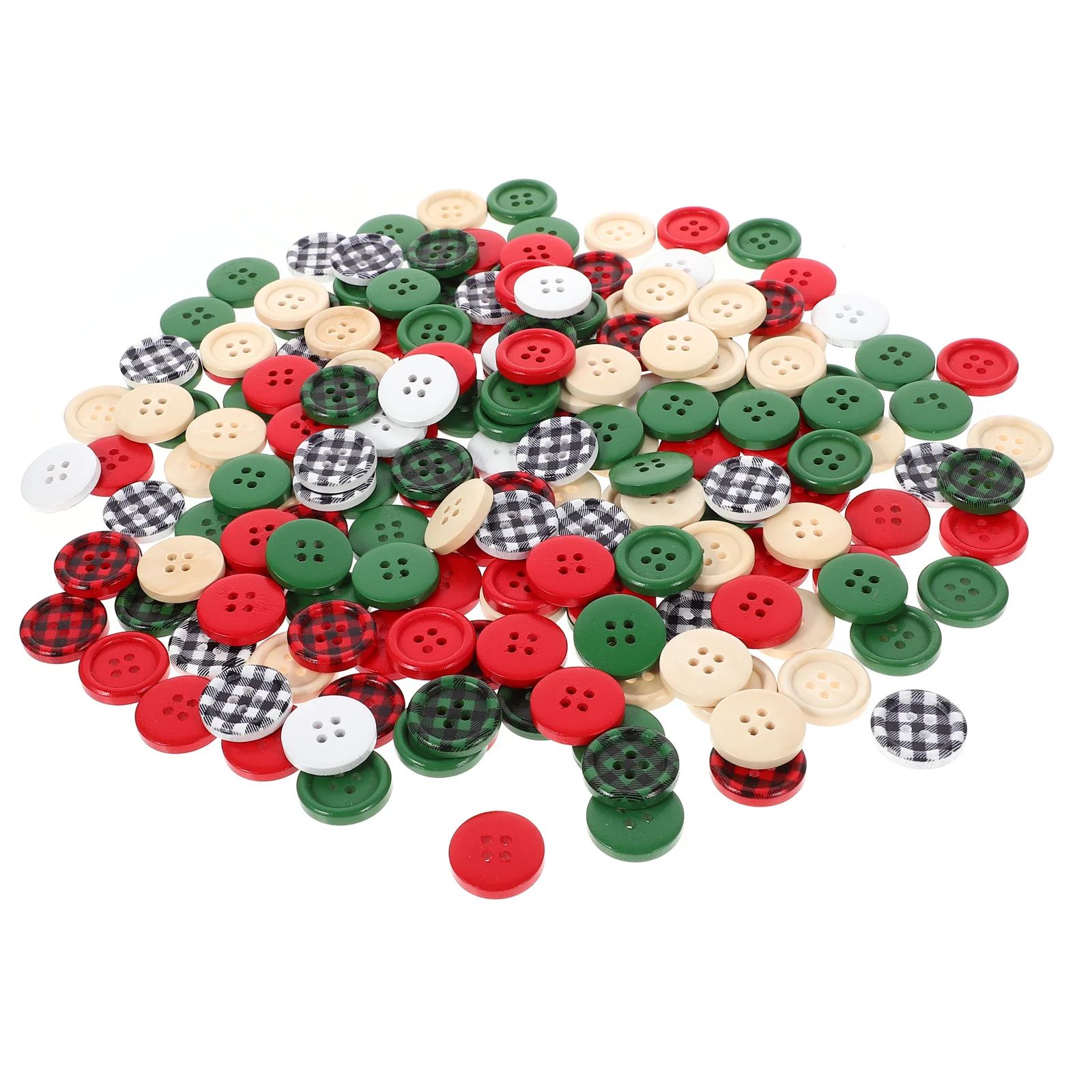 

300Pcs Christmas Wood Buttons DIY Clothing Decorative Sewing Craft Supplies Xmas Tree Shapes Wood Buttons Small Coat Button