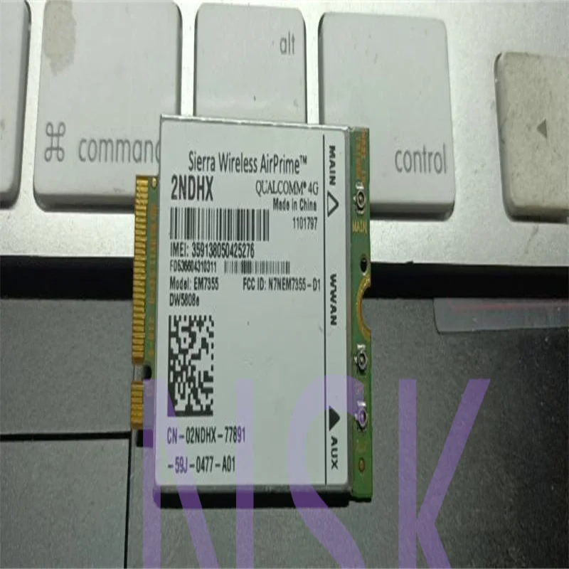 

Original WWAN HSPA NGFF card FOR Dell Wireless DW5808e 4G LTE EM7355 WWAN Module Card 2NDHX NPR73 PN01C 4GP3D 100% Test ok