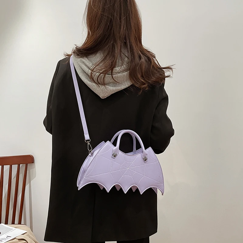 Brand Spider Web Embroidery Thread Women's Shoulder Bag Luxury Handbag Leather Crossbody Bag Designer Spoof Bat Bag Female Purse