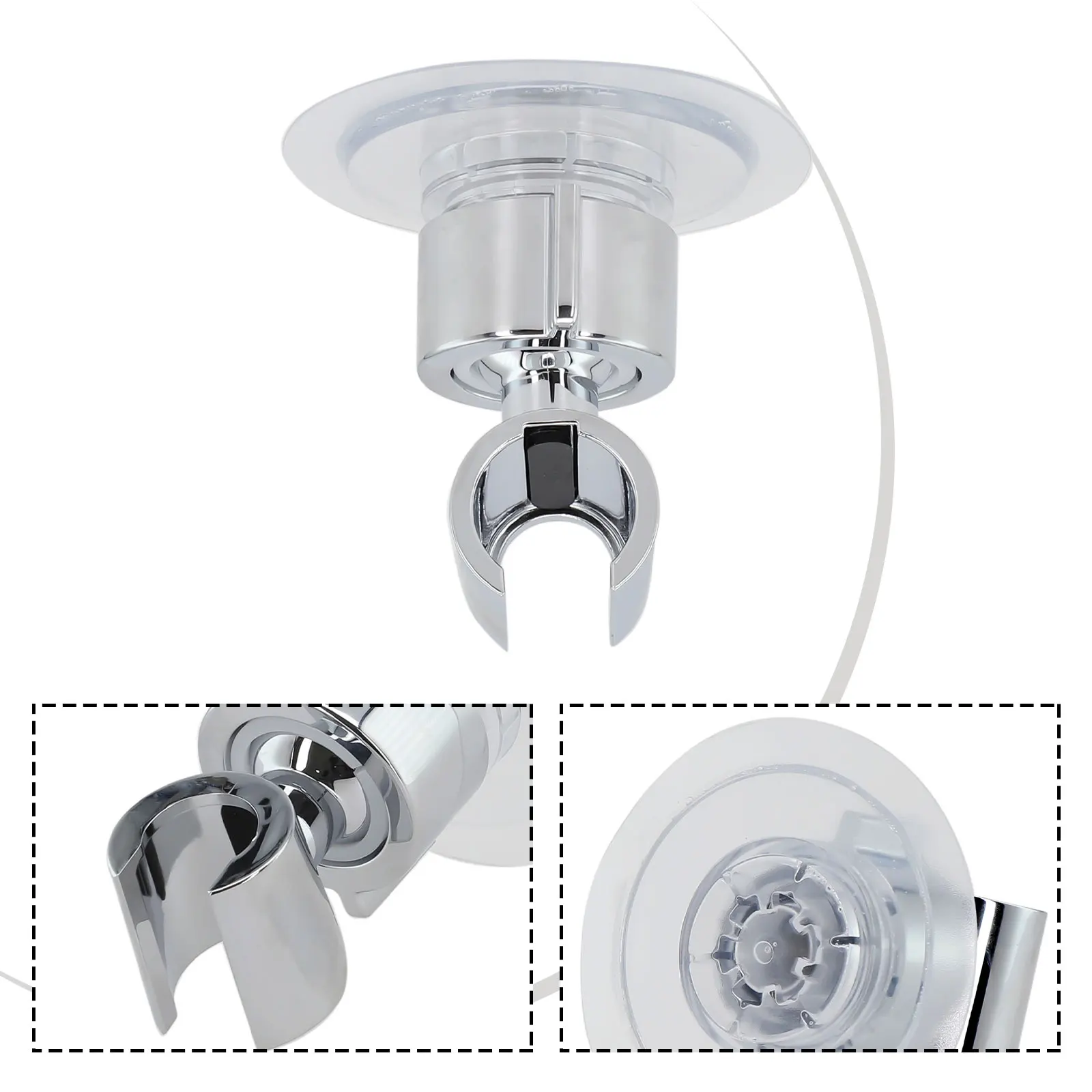 

Противоскользящая резиновая ручка, настенное крепление, держатель для душевой лейки, кронштейн, регулируемый градус, прочный и надежный, гальванический угол из АБС-пластика, хром