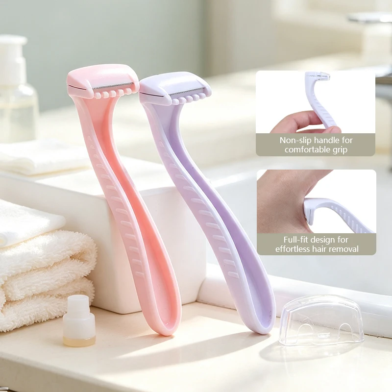 10Pcs Body Razor Single Blade Curved Head Safety Shaver Skin Friendly Portable Bikini Underarm Facial Hair Remover Shaving Tools