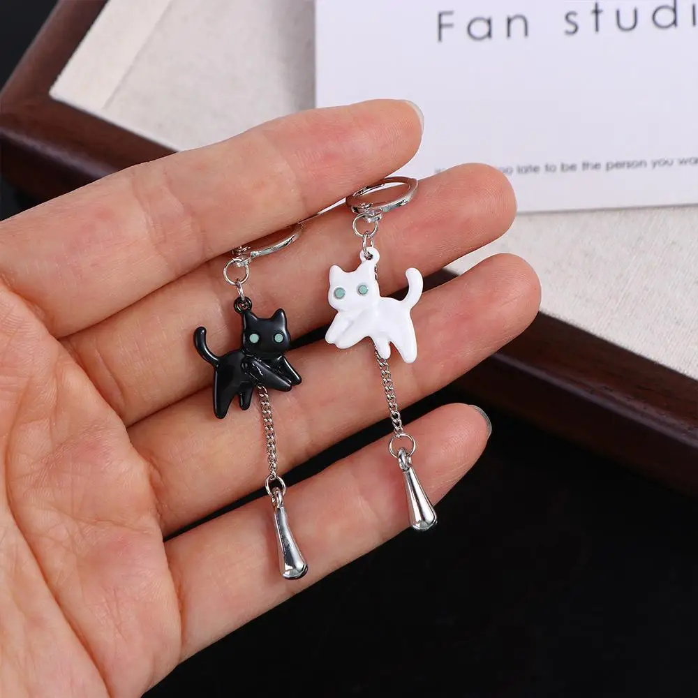 Korean Style Kitten Stud Earrings Women Tassels Asymmetrical Cat Earrings Ear Accessories Fashion Jewelry Gifts Personality