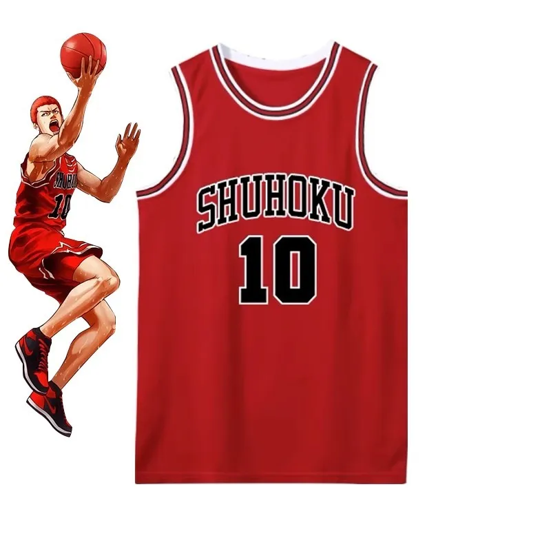 Anime Slam Dunk Sakuragi Hanamichi Rukawa Kaede Akagi Takenori Ryota Miyagi Cosplay Costume Red Basketball Clothes Jersey Suit - view 2