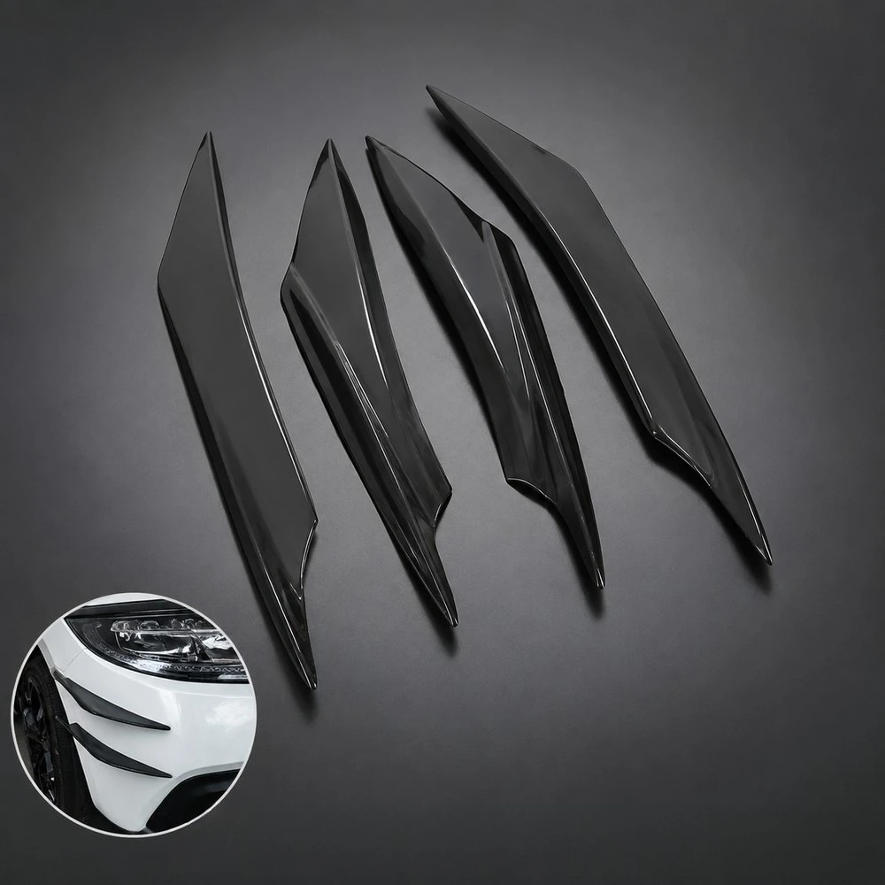 Aerodynamic Wind Knife Front Bumper Splitter for Car Modification, Motorcycle Side Panel Decoration, ABS Carbon Fiber Look