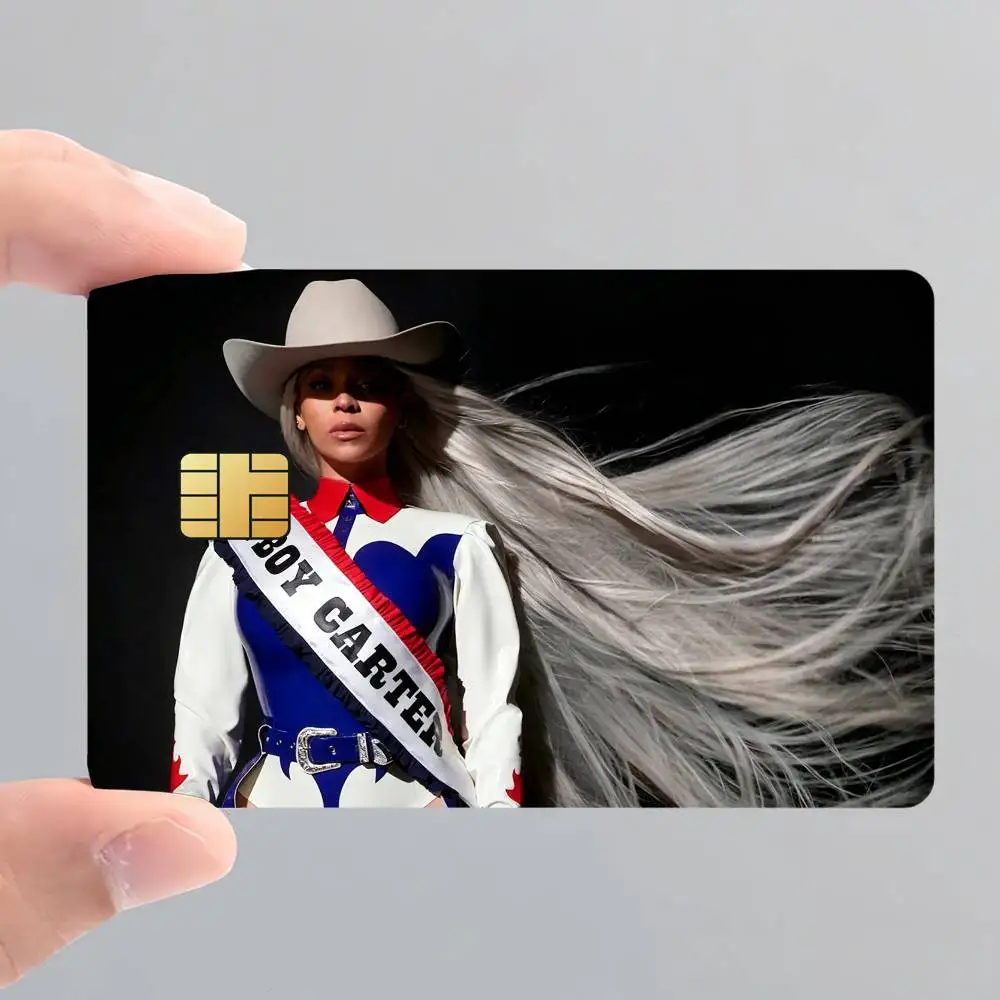 Singer Beyonce Cowboy Carter Card Stickers for Bank Access Protective Waterproof Film Cover Sticker Surprise Gift
