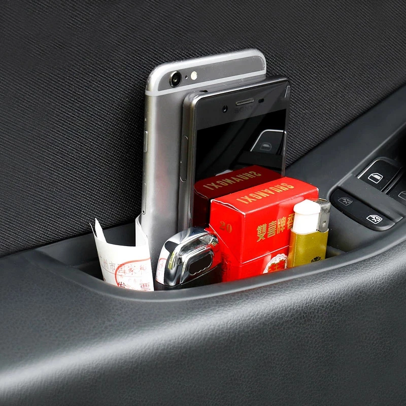 2pcs/Set Car Styling Accessories Armrest Box Door Handle Storage Glove Box Console Phone Holder Case For Audi Q5 8R 2008-2019