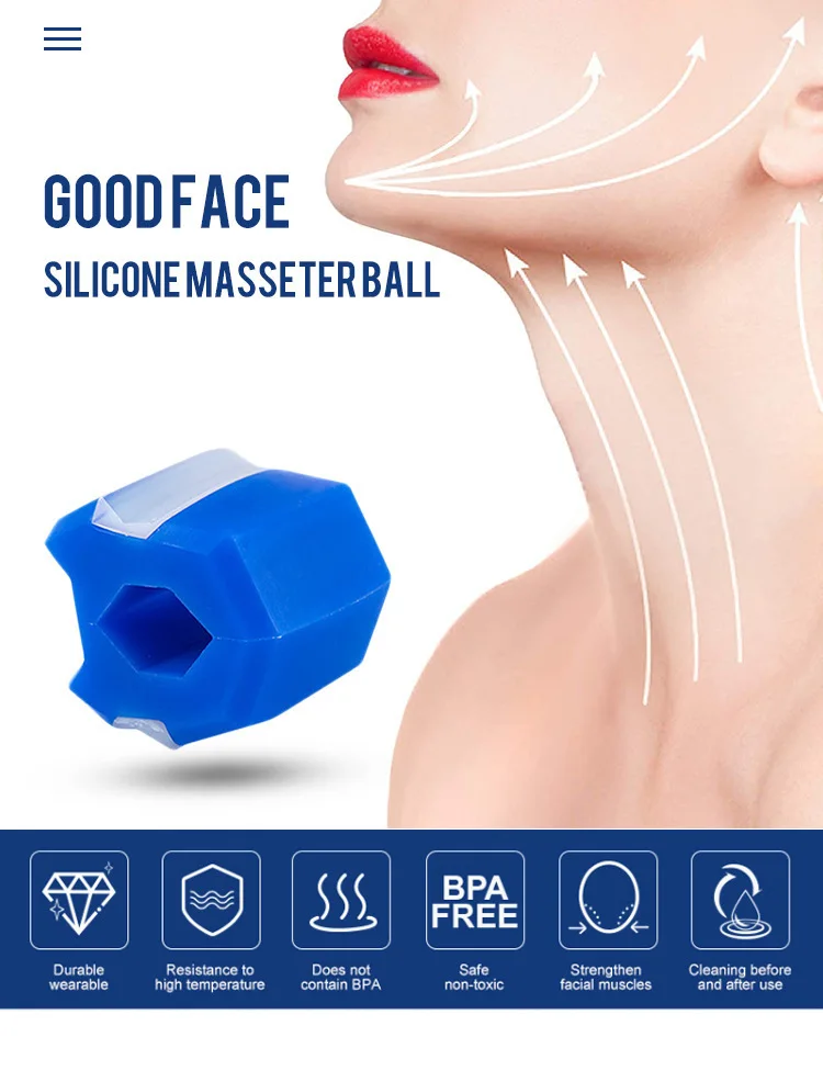 New Jawline Trainer Cheekbone Double Chin Reducer Neck Jaw Exerciser Dewlap Slim Face Training Balls Portable Fitness Equipment