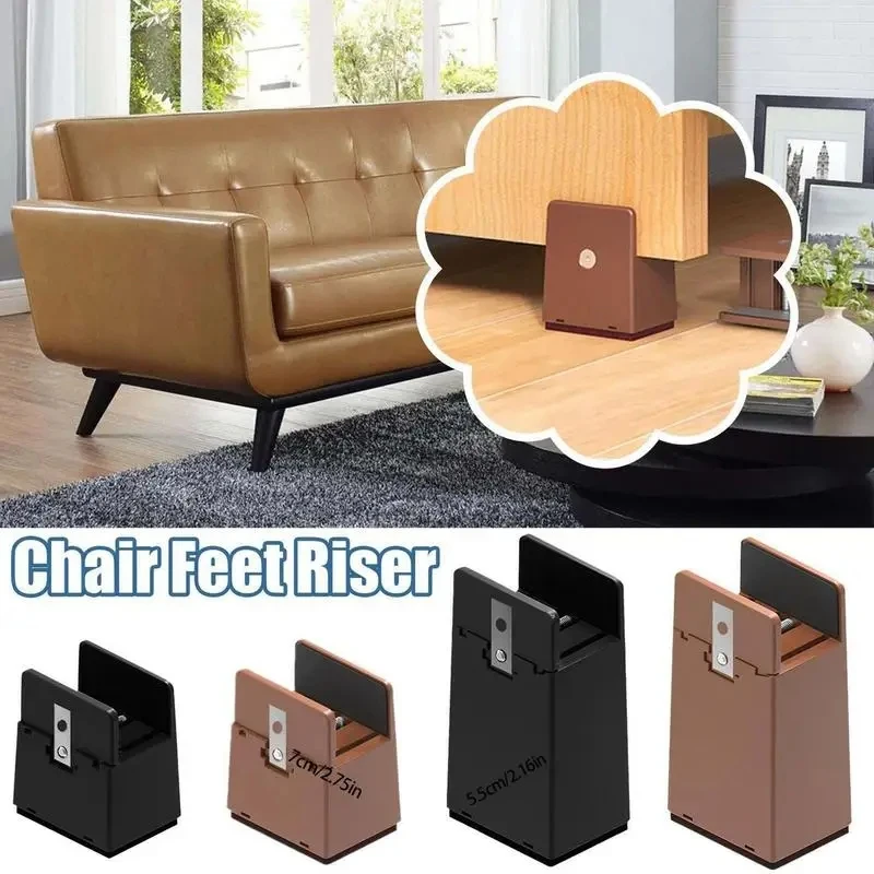 

Chair Feet Risers With Screw Clamp Adjustable Height Heavy Duty Sofa Tables Bed Furniture Risers