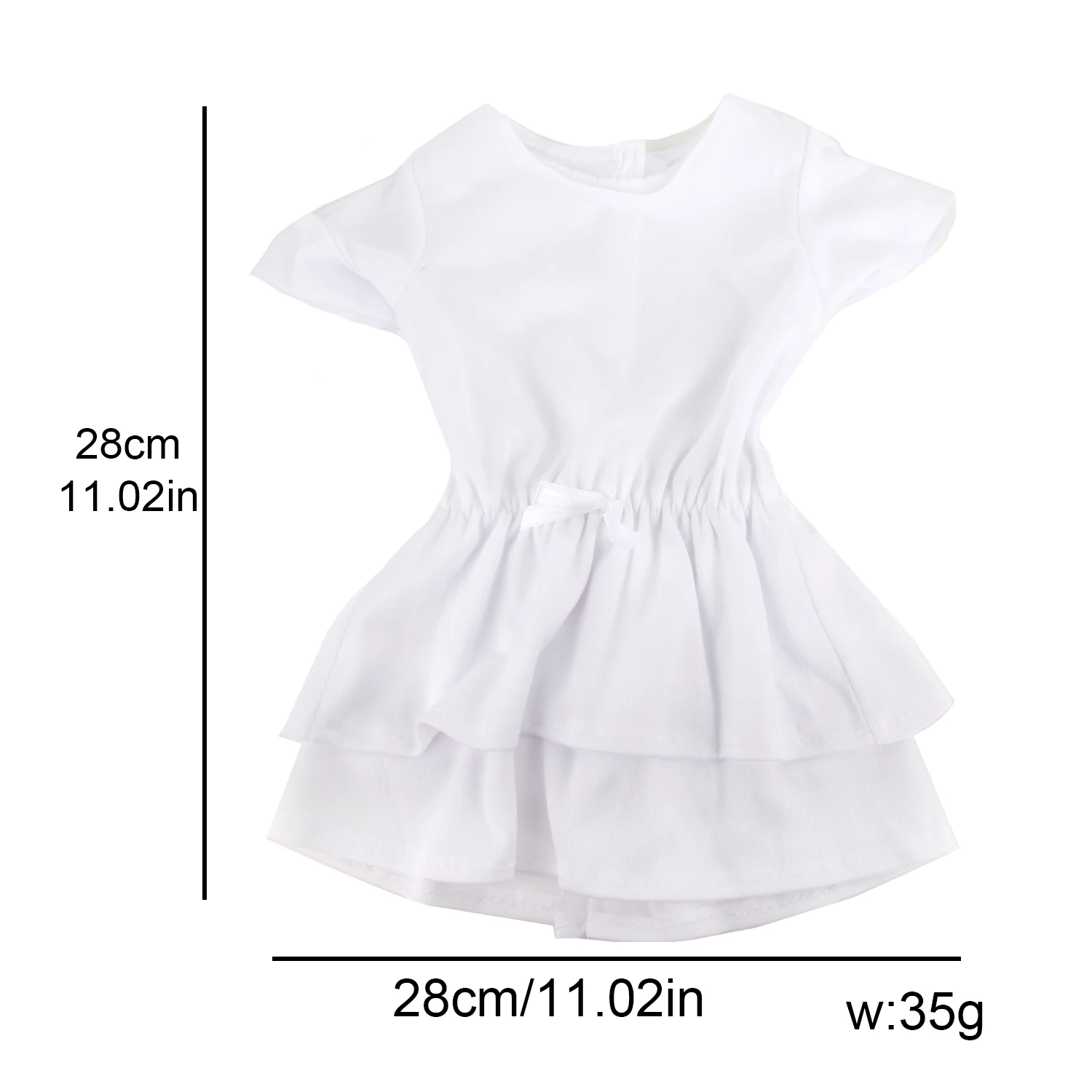 White Cute Longuette Clothes For 18 Inches American Doll Skirt FIt 43cm Baby New Born Doll DIY&Our Generation Girl Doll