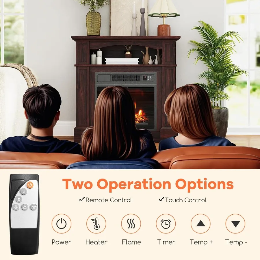 32 مدفأة كهربائية مع حزمة مانتل قائمة بذاتها تتميز بصندوق نار خشبي محيطي 18 مدفأة مدفأة مع 3 فلام