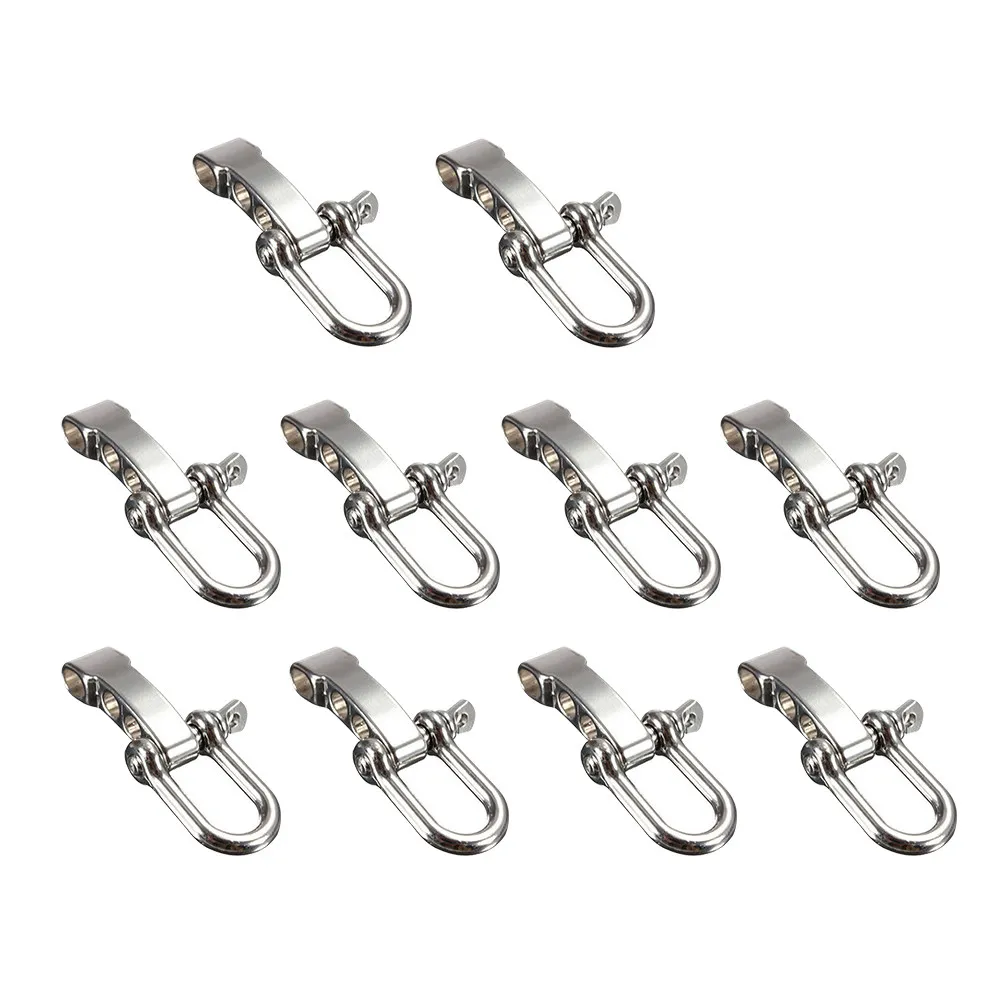 10Pcs Stainless Steel Swivel Eye Snap Shackle Heavy Duty Corrosion Resistant Quick Release Rigging Shackles for Marine