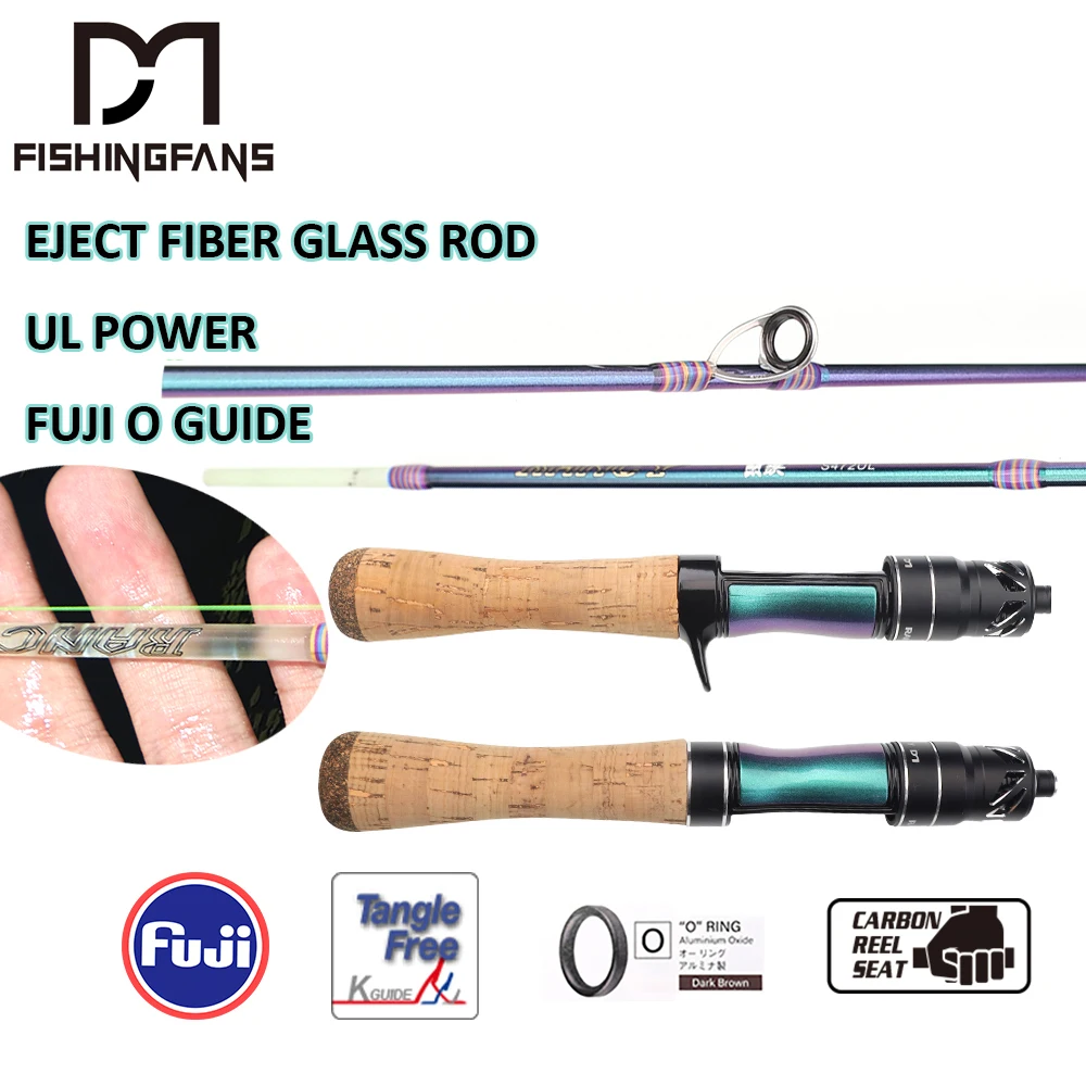 FISHINGFANS RANCY Trout Rod Mini Player 4'7 UL Rod Fiberglass Fishing Tackle Solid Tip FUJI Guide Ultralight Fishing Rods