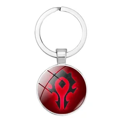 World of Warcraft Alliance Tribal Flag Logo portachiavi Dome Glass Pendant Game Souvenir Friendship Gift for Man and Woman Players