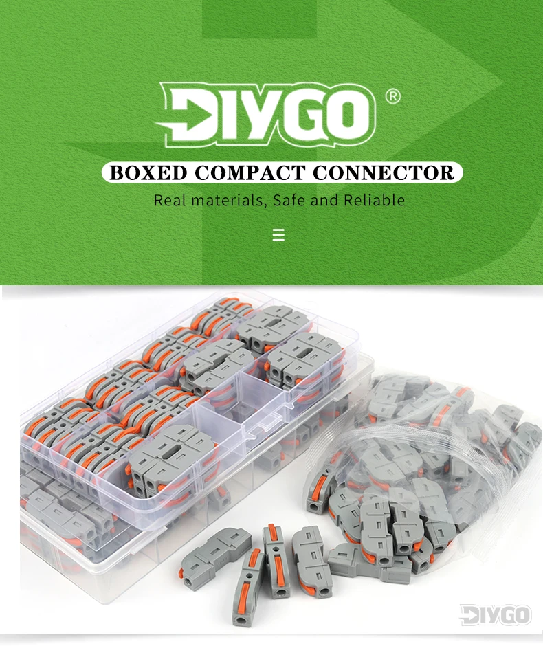 DIY GO Quick Splicing Multiplex Butt Wire Connector Compact Electrical Cable Terminal Block Home Wiring Connectors Junction Box – Detail 1