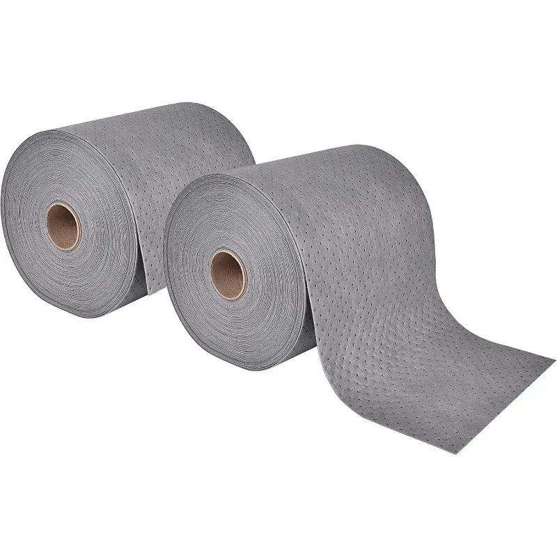 Aain 2pack Heavy Duty Oil Absorbent Pads, Oil Maintenance Mat Roll for All Purpose Super Absorbent Mat Roll, Gray, 150' L x 15