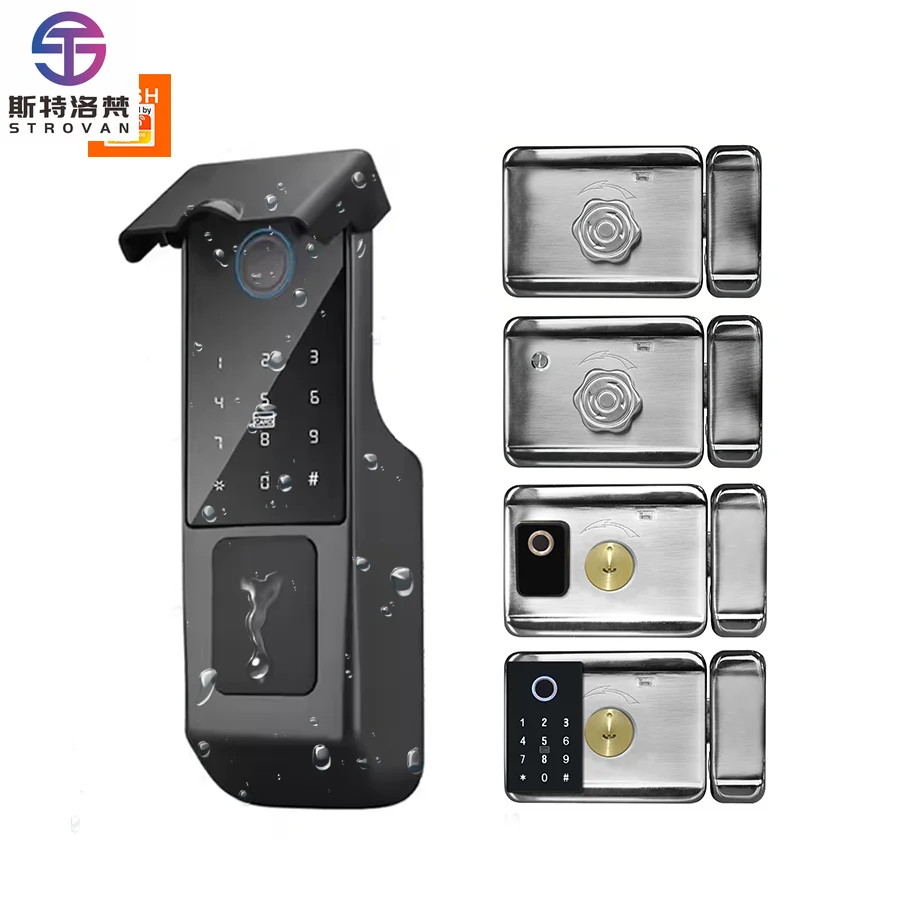กุญแจล็อคประตูอัจฉริยะแบบติดขอบประตู สำหรับบ้าน  ระบบสแกนลายนิ้วมือ รหัสผ่าน บัตร แอปพลิเคชัน  ควบคุมผ่านแอป  กันน้ำกลางแจ้งมาตรฐาน IP65  รองรับ AI Tuya